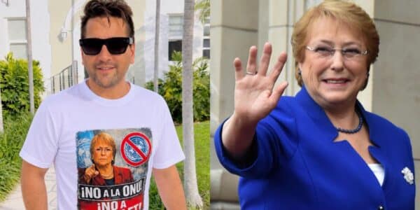 Javier Olivares durante una actividad política en medio del debate provocado por el futuro presidencial de Michelle Bachelet.