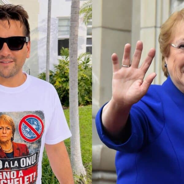 Javier Olivares durante una actividad política en medio del debate provocado por el futuro presidencial de Michelle Bachelet.