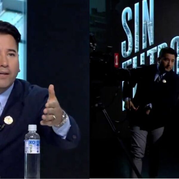 Propuesta pendiente de seleccionar y verificar: imagen general del estudio de televisión durante un programa de debate relacionado con Javier Olivares.