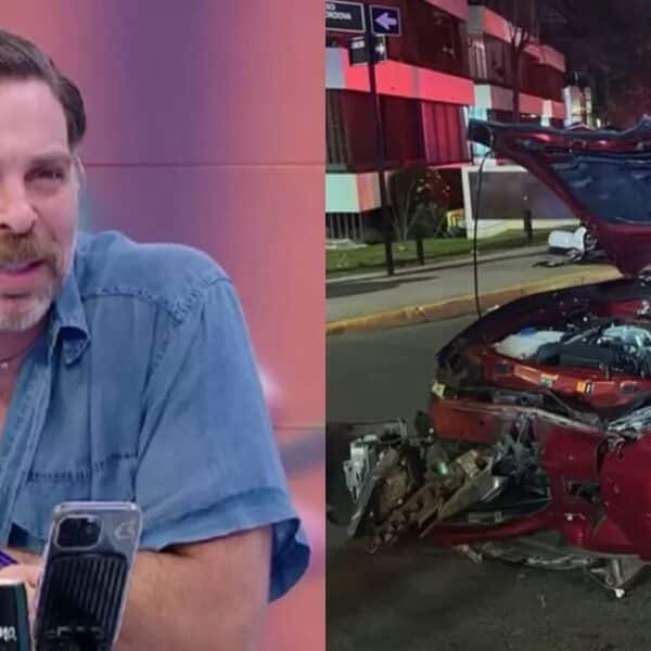 El periodista José Antonio Neme en el estudio de Mega: enfrenta una formalización por el accidente vehicular con un motorista en Las Condes.