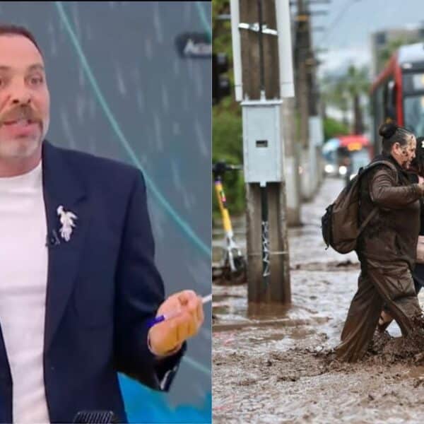 José Antonio Neme durante una intervención en Mucho Gusto de Mega sobre las consecuencias del aluvión en Las Condes.