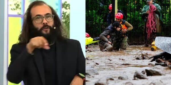 Marcelo Lagos durante una intervención pública sobre los riesgos naturales y los desafíos del cambio climático en Chile.