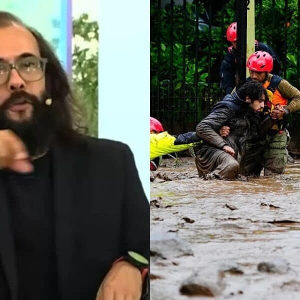 Marcelo Lagos durante una intervención pública sobre los riesgos naturales y los desafíos del cambio climático en Chile.