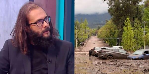 Marcelo Lagos, geógrafo y académico chileno, durante una intervención televisiva relacionada con la emergencia en Las Condes.