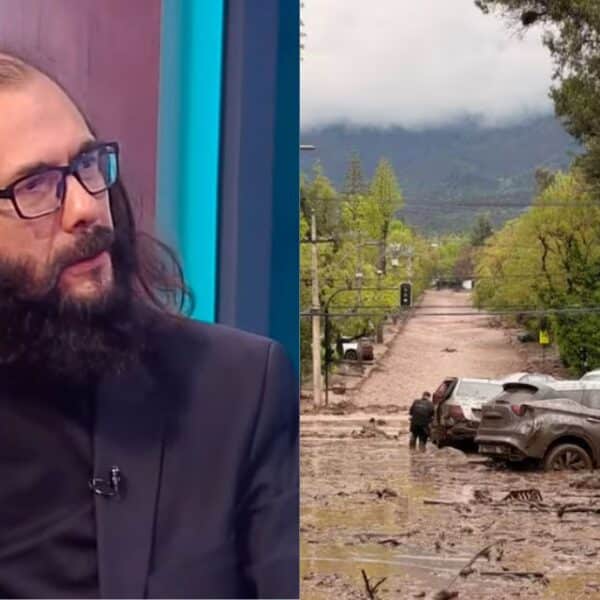 Marcelo Lagos, geógrafo y académico chileno, durante una intervención televisiva relacionada con la emergencia en Las Condes.