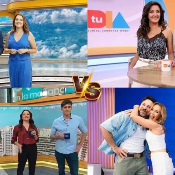 Los rostros de los cuatro matinales de la televisión chilena, que disputan cada mañana el rating en la franja de 8:00 a 13:00 horas entre Mega, Canal 13, Chilevisión y TVN