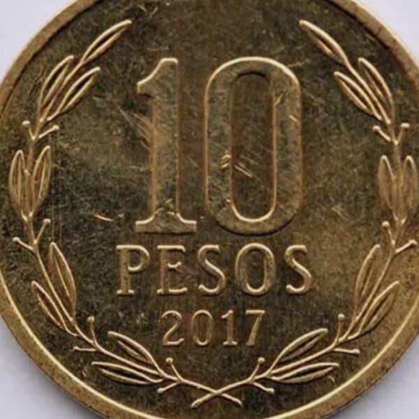 Nueva moneda de $10 presentada por el Banco Central como parte de la renovación gradual del efectivo utilizado en Chile.