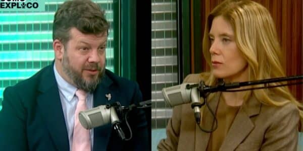 Mónica Rincón durante la entrevista a Johannes Kaiser en medio del debate sobre una eventual candidatura de Michelle Bachelet.