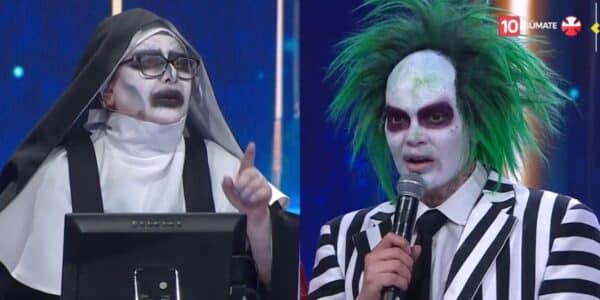 Nel Mauri caracterizado como Beetlejuice durante su presentación en Fiebre de Canto.