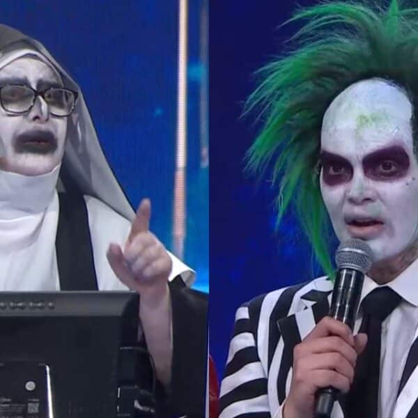Nel Mauri caracterizado como Beetlejuice durante su presentación en Fiebre de Canto.