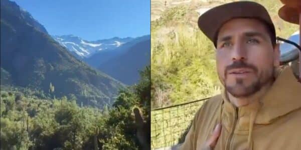 Pangal Andrade en un paisaje cordillerano del Cajón del Maipo.