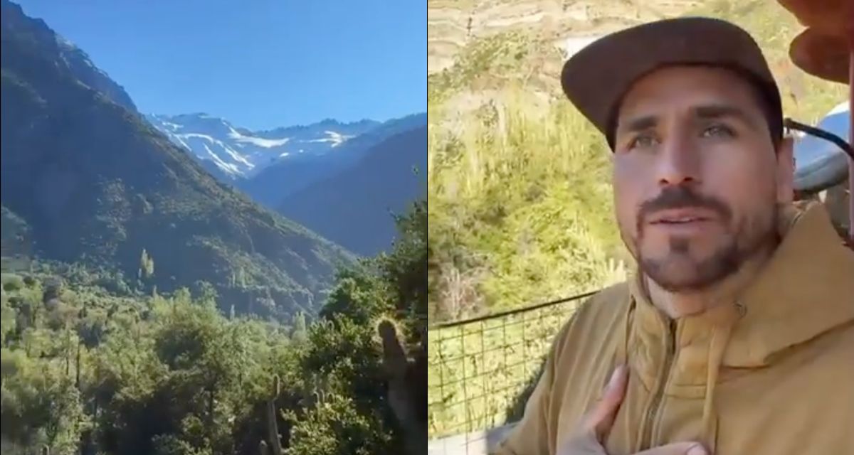 Pangal Andrade en un paisaje cordillerano del Cajón del Maipo.