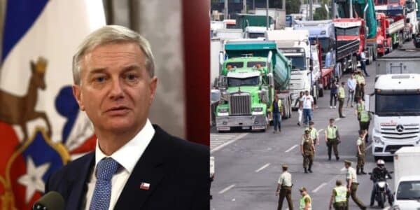 Camioneros reunidos en el sector portuario de San Antonio durante la movilización por tarifas de fletes y costos del diésel.