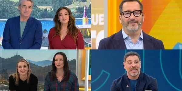Conductores de los principales matinales de Mega, Chilevisión, Canal 13 y TVN que compiten por el rating matinal.