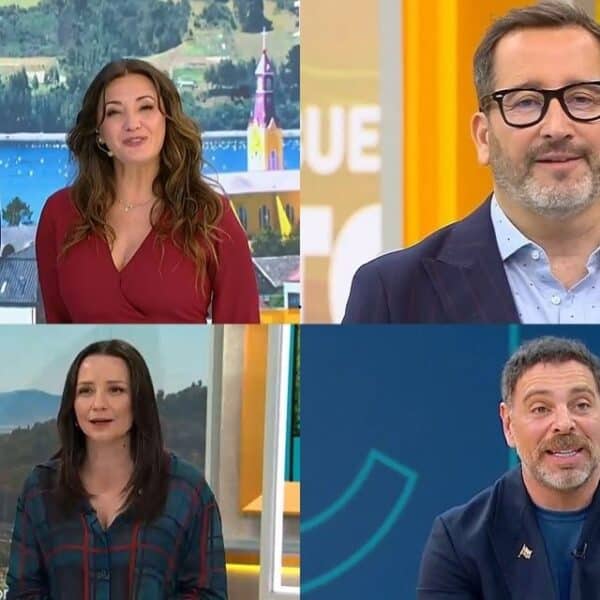 Conductores de los principales matinales de Mega, Chilevisión, Canal 13 y TVN que compiten por el rating matinal.