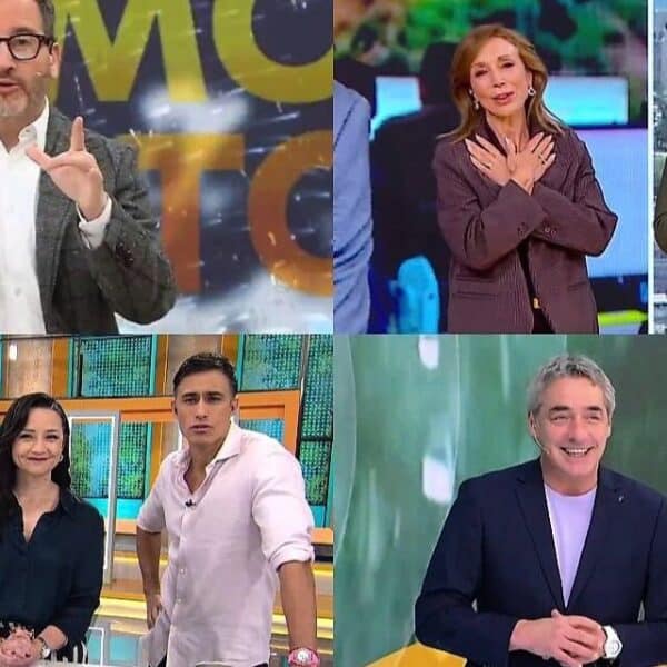 Conductores de los principales matinales que compitieron por la audiencia durante la mañana del jueves 8 de octubre.