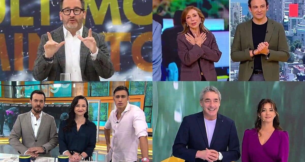 Conductores de los principales matinales que compitieron por la audiencia durante la mañana del jueves 8 de octubre.