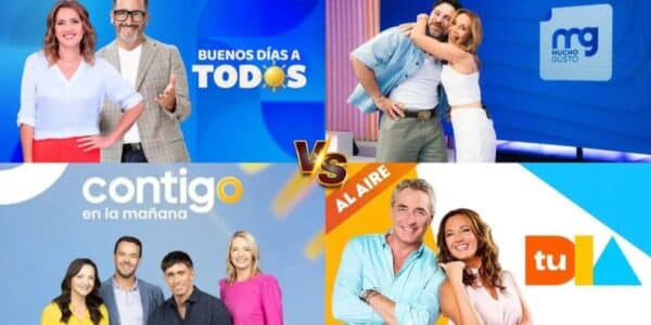 Conductores de los programas que compiten por el rating matinal en la televisión chilena.