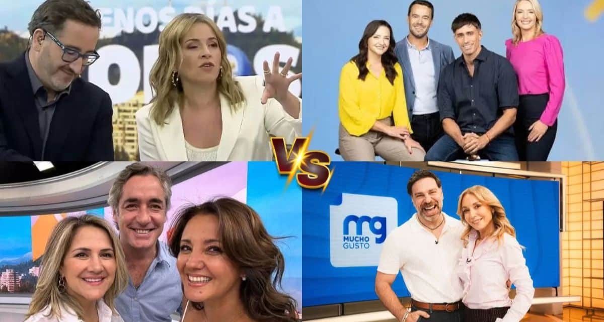 Conductores de los principales programas que participaron en la competencia por el rating matinal de este miércoles.