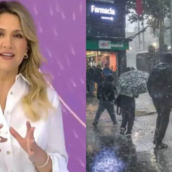 Cielo cubierto y precipitaciones sobre Santiago, en medio del pronóstico de nuevas tormentas eléctricas durante octubre.