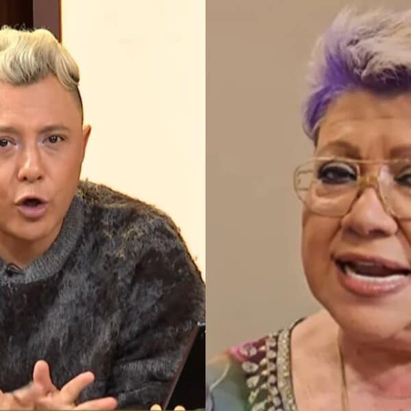 Sergio Rojas durante una emisión televisiva, en medio de un nuevo enfrentamiento público con Patricia Maldonado.
