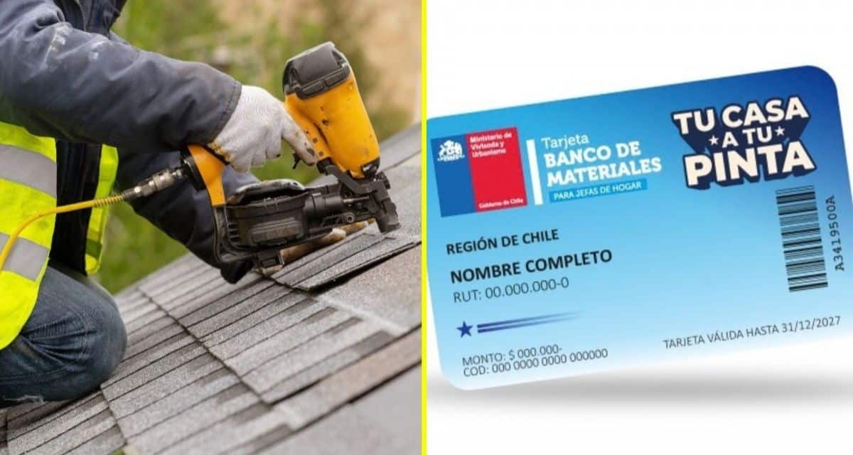 Tarjeta Banco de Materiales 2.0 anunciada por el Minvu para financiar reparaciones en casas y departamentos.