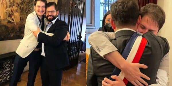 Tomás Boric junto a su pareja en una fotografía compartida en redes sociales durante un anuncio personal.