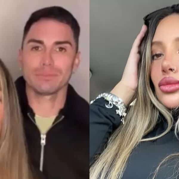 Collage con una mujer de pelo largo junto a un hombre en una imagen y un retrato de una mujer con lentes sobre la cabeza en la otra.