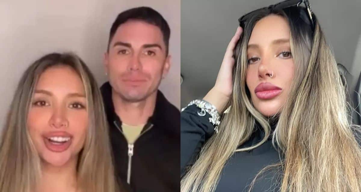 Collage con una mujer de pelo largo junto a un hombre en una imagen y un retrato de una mujer con lentes sobre la cabeza en la otra.